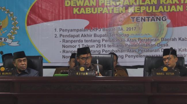 Paripurna DPRD Selayar, Tetapkan Dua Naskah Ranperda Menjadi Perda