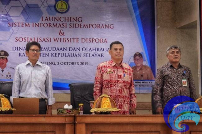 Asisten Pemerintahan Launching Sistem Informasi Sidemporang, Web Resmi Dispora Selayar