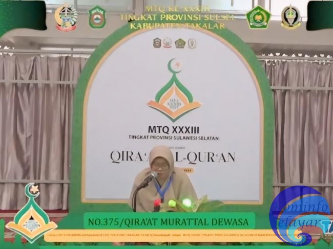 Qoriah Nur Ihramayanti Selayar Melaju ke Final pada Cabang Qira'at Murattal MTQ XXXIII Sulsel