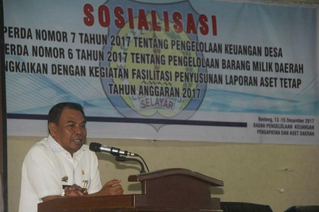 Asisten Pemerintahan Buka Sosialisasi Perda Pengelolaan Keuangan Desa dan Barang Milik Daerah