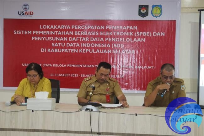 Diskominfo SP Kerja Sama USAID Erat Gelar Lokakarya Percepatan Penerapan SPBE dan Penyusunan data Pengelolaan SDI