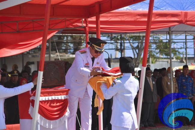 Bupati Basli Ali Inspektur Upacara Peringatan Detik-Detik Proklamasi RI Ke-78