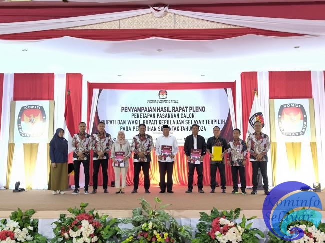 KPU Resmi Tetapkan Natsir Ali - Muhtar sebagai Bupati dan Wakil Bupati Selayar Terpilih Periode 2025 - 2030