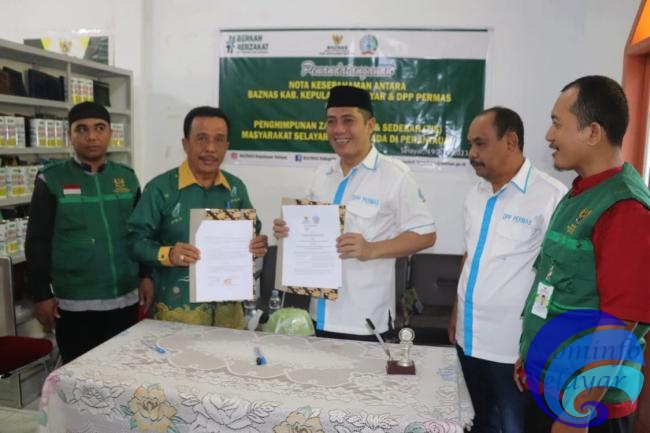 Baznas Teken Nota Kesepahaman dengan Ketum DPP Permas tentang ZIS Masyarakat Selayar di Perantauan