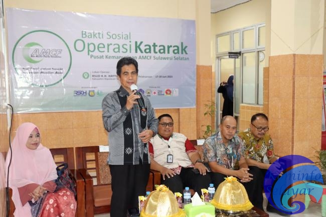 Saiful Arif Buka Baksos Operasi Katarak Gratis Program AMCF Sulsel