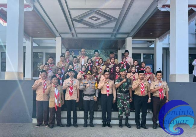 Kapolres AKBP Adnan Pimpin Apel Gerakan Pramuka Ke63 di Kepulauan Selayar 