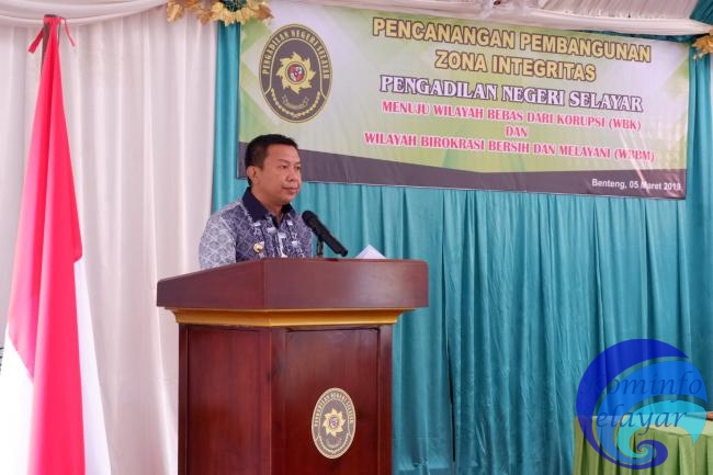 Bupati Kepulauan Selayar Hadiri Pencanangan Pembangunan Zona Integritas PN Selayar
