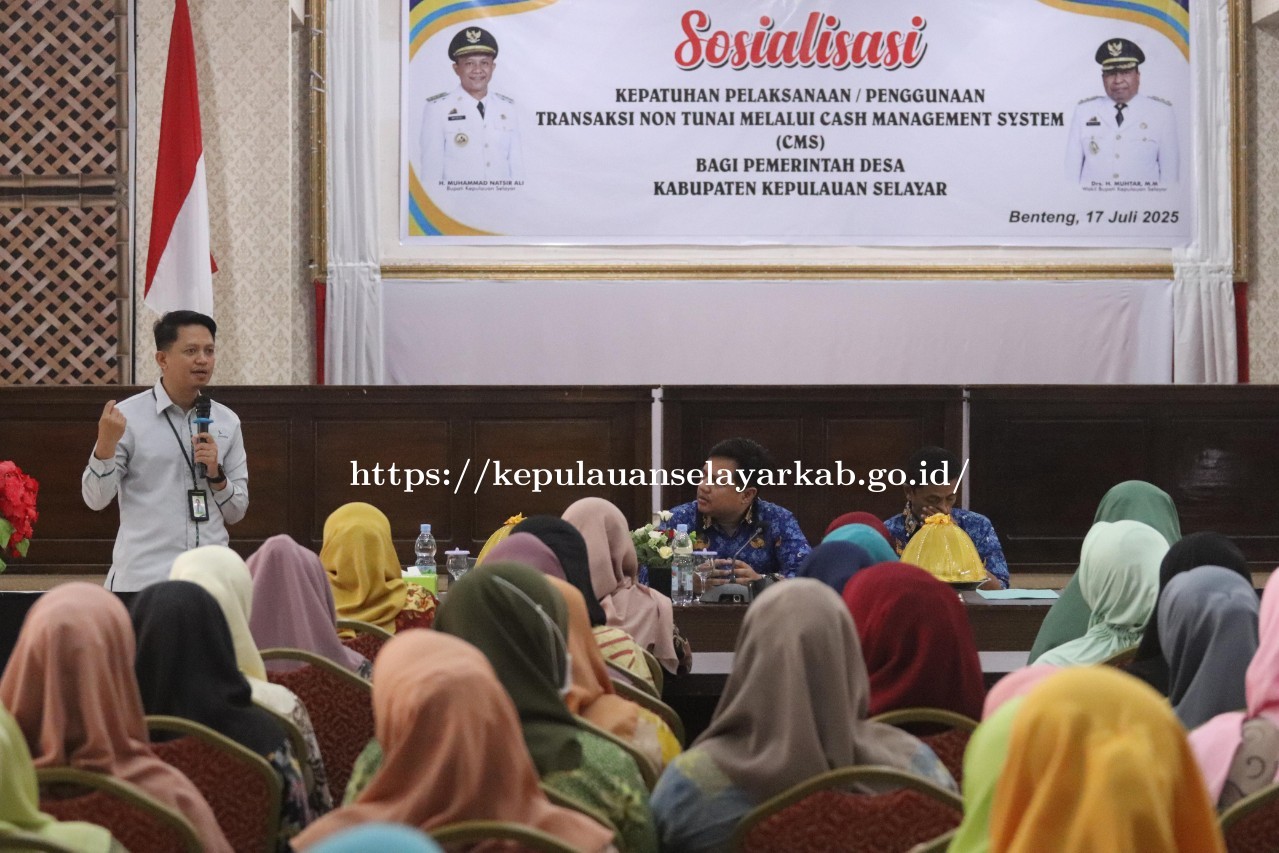 Dorong Digitalisasi Desa, Dinas PMD bersama Bank Sulselbar Selayar Gelar Sosialisasi Penggunaan CMS untuk Transaksi Non Tunai
