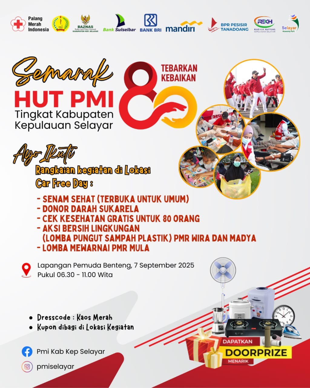 Semarak HUT PMI ke-80 di Selayar, Tebarkan Kebaikan Lewat Bakti Sosial 
