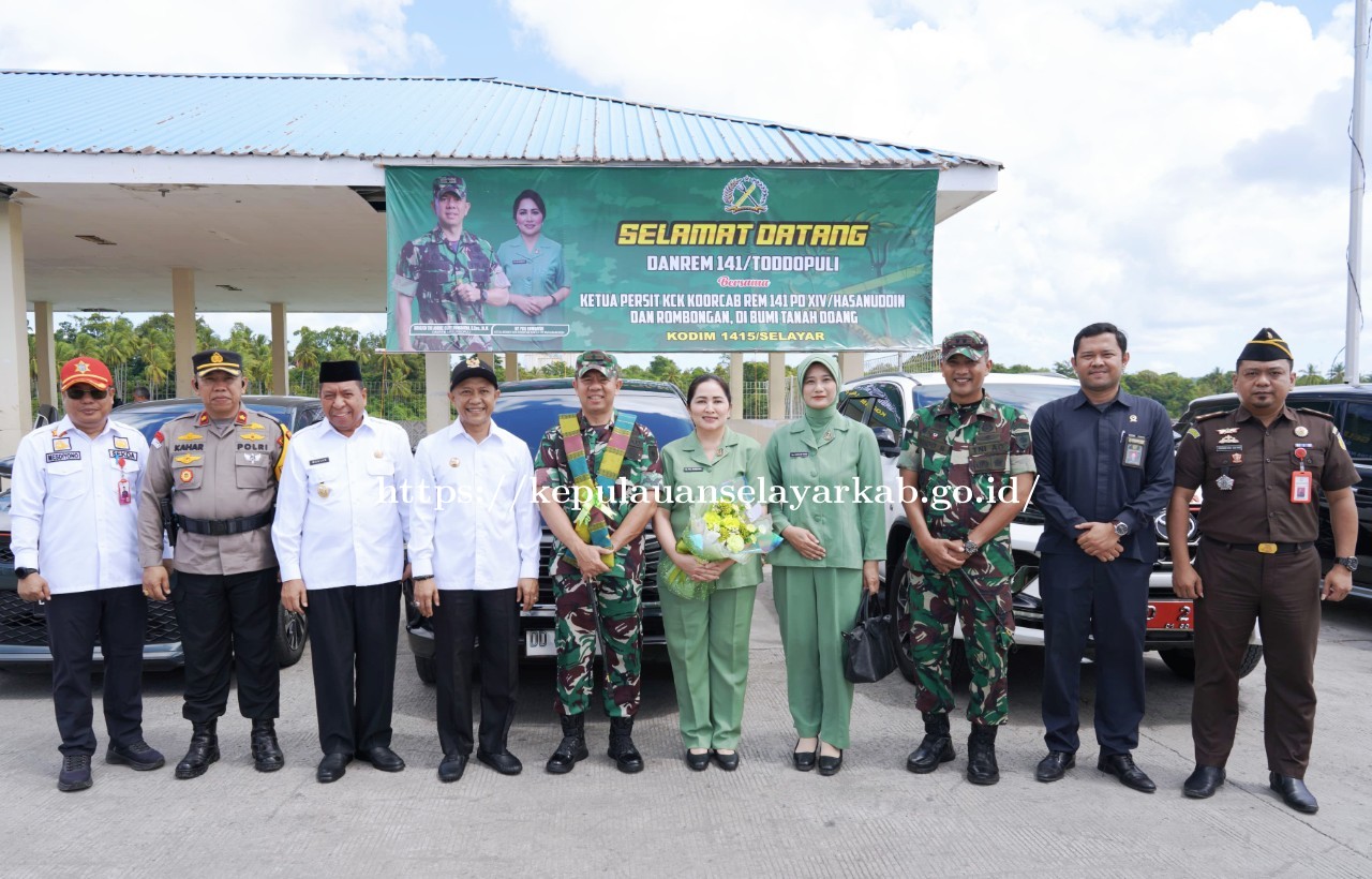 Bupati, Wabup bersama Forkopimda Selayar Sambut Danrem 141 Toddopuli : Perkuat Sinergi TNI dan Pemda